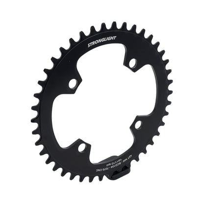 STRONGLIGHT 1-fach-Kettenblatt, 11/12-fach, 4-Loch, 104 mm, Aluminium 7075 — Kettenblatt auf weißem Hintergrund