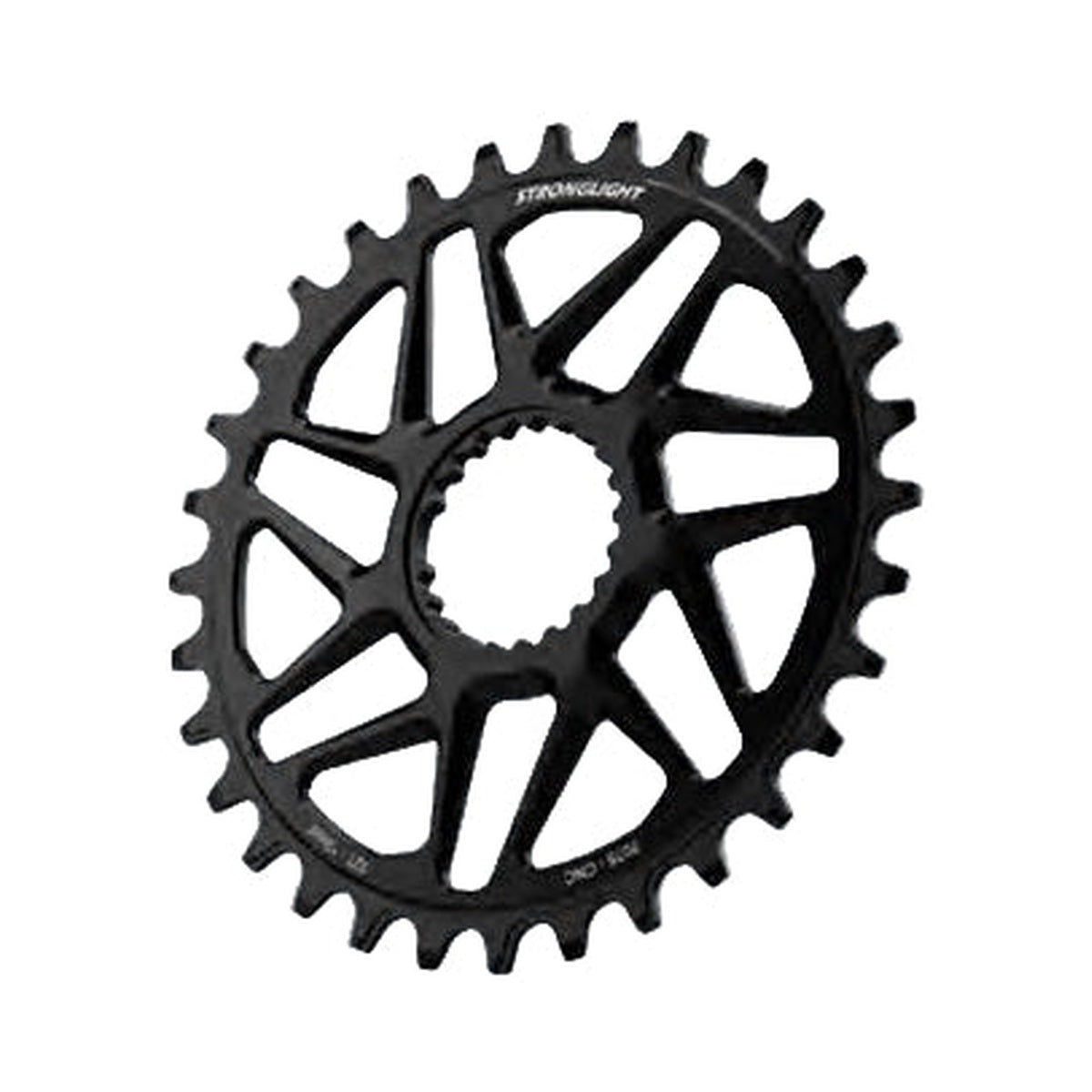 STRONGLIGHT SHIMANO FC-M6100/7100/8100 1-fach-Kettenblatt, 12-fach, Direct Mount, 3 mm Versatz, Boost — Kettenblatt auf weißem Hintergrund