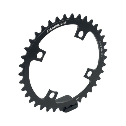 STRONGLIGHT BOSCH GEN1/GEN3 1-fach-Kettenblatt, 1/8/9/10-fach, Lochkreisdurchmesser 104 mm (Bosch, Shimano, Yamaha, Bafang, Brose …), Stahl — Kettenblatt auf weißem Hintergrund