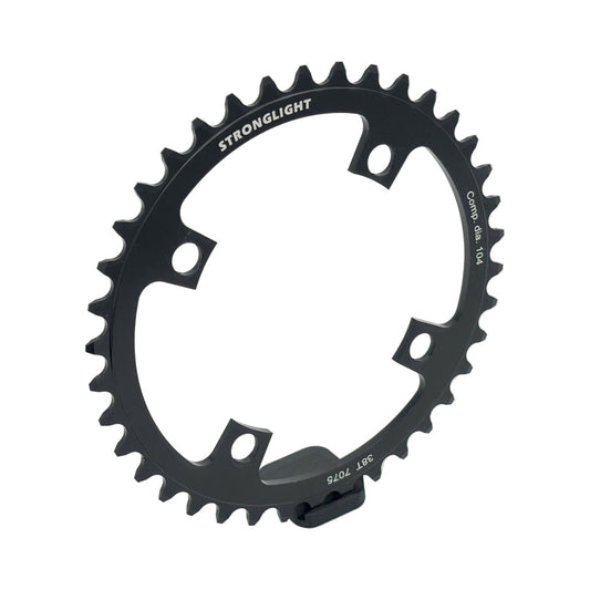 STRONGLIGHT BOSCH GEN1/GEN3 1-fach-Kettenblatt, 1/8/9/10-fach, Lochkreisdurchmesser 104 mm (Bosch, Shimano, Yamaha, Bafang, Brose …), Aluminium — Kettenblatt auf weißem Hintergrund