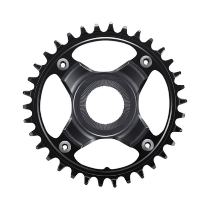 SHIMANO SM-CRE80-12-B E-Bike-1-fach-Kettenblatt, 12-fach, 55 mm Kettenlinie — Kettenblatt auf weißem Hintergrund