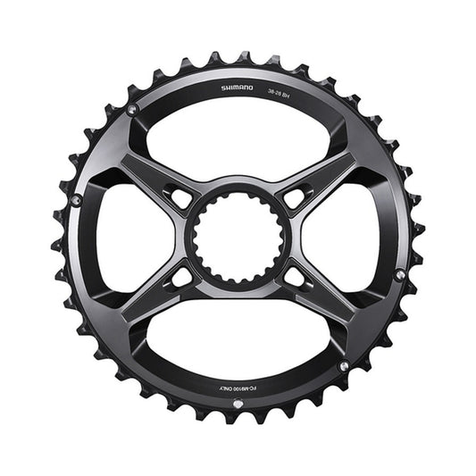 Äußeres SHIMANO XTR Kettenblatt für FC-M9100-2 (28–38 Zähne), 12-fach — Kettenblatt auf weißem Hintergrund