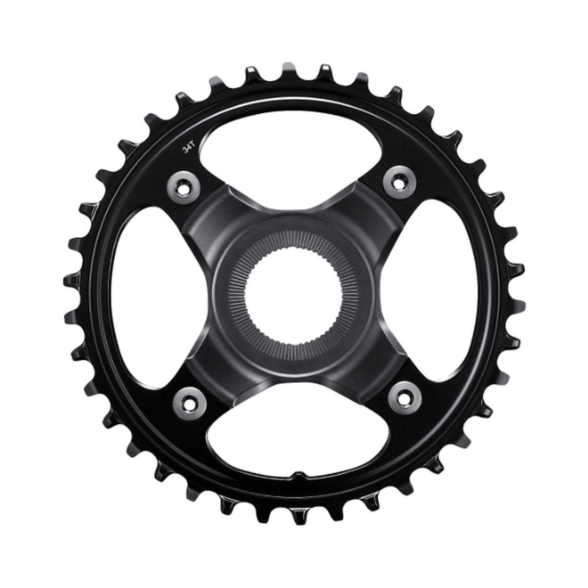 SHIMANO SM-CRE80-B E-Bike-1-fach-Kettenblatt, 10/11-fach, 55 mm Kettenlinie — Kettenblatt auf weißem Hintergrund