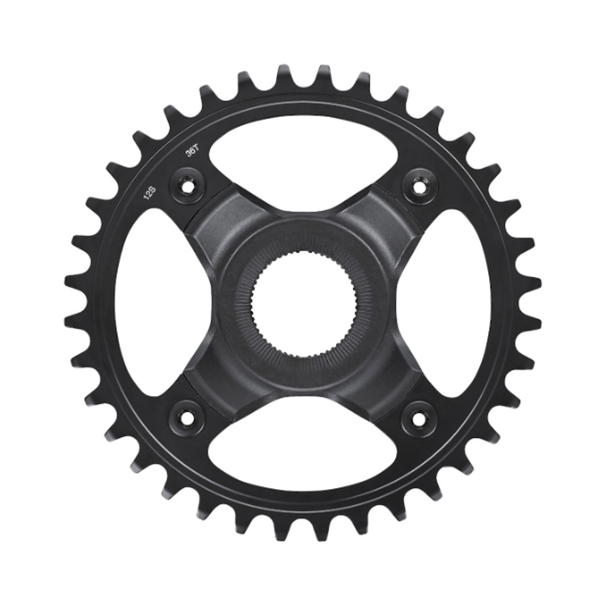 SHIMANO SM-CRE70-12-B E-Bike-1-fach-Kettenblatt, 12-fach, 53 mm Kettenlinie — Kettenblatt auf weißem Hintergrund