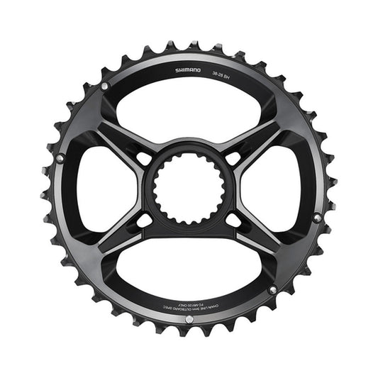 Äußeres SHIMANO XTR Kettenblatt für FC-M9120-B2 (28–38 Zähne), 12-fach — Kettenblatt auf weißem Hintergrund