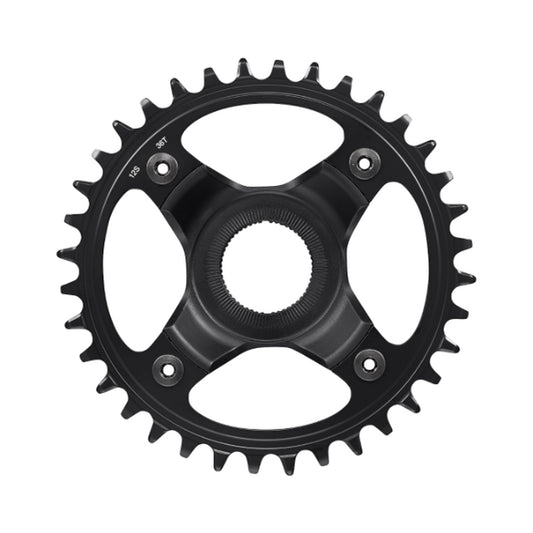 SHIMANO SM-CRE80-12-B E-Bike-1-fach-Kettenblatt, 12-fach, 53 mm Kettenlinie — Kettenblatt auf weißem Hintergrund