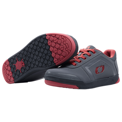 MTB-Schuhe O'NEAL PINNED FLAT Grau/Rot