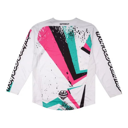 Trikot TROY LEE DESIGNS SPRINT FULL PULL Junior Langarm Weiß