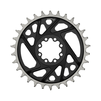 SRAM XX DH T-TYPE EAGLE Einfach-Kettenblatt, 7-fach, Direct Mount, 6 mm Offset, Schwarz — Kettenblatt auf weißem Hintergrund