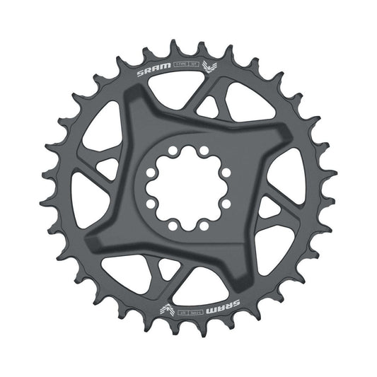 SRAM GX T-Type EAGLE BOOST Einfach-Kettenblatt, 12-fach, DM, 3 mm Offset, Grau — Kettenblatt auf weißem Hintergrund