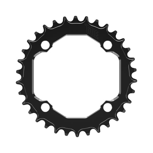 TITLE CR1-E Kettenblatt, 12-fach, SRAM T-Type, Lochkreisdurchmesser 104 mm, Schwarz — Kettenblatt auf weißem Hintergrund