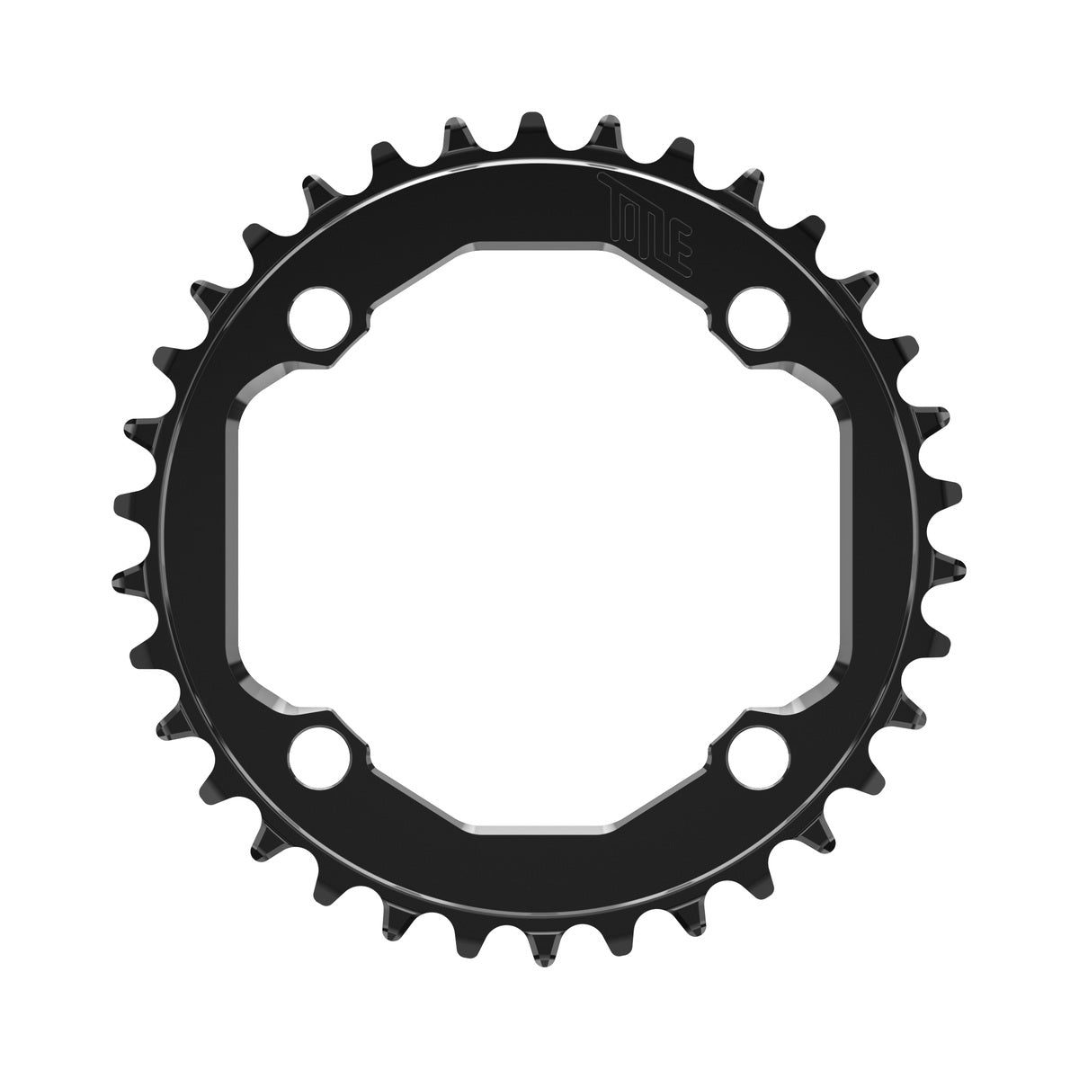 TITLE CR1-E Kettenblatt für SHIMANO, 12-fach, 104 BCD, Schwarz — Kettenblatt auf weißem Hintergrund