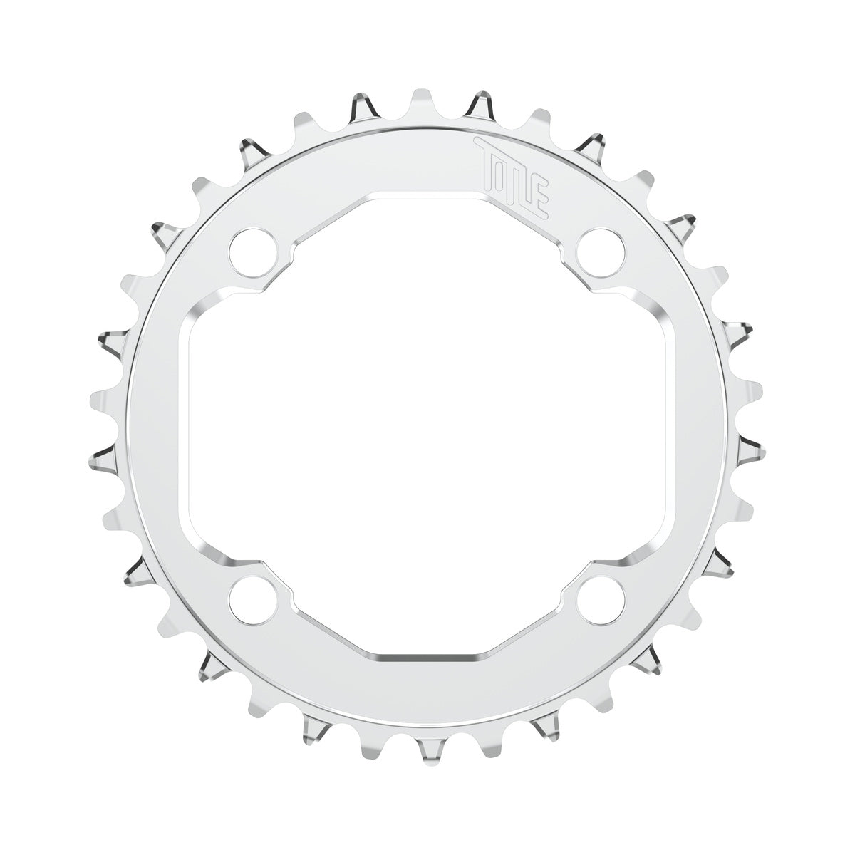TITLE CR1-E Kettenblatt, 10/111/2-fach, regulär, Lochkreisdurchmesser 104 mm, Chrom — Kettenblatt auf weißem Hintergrund
