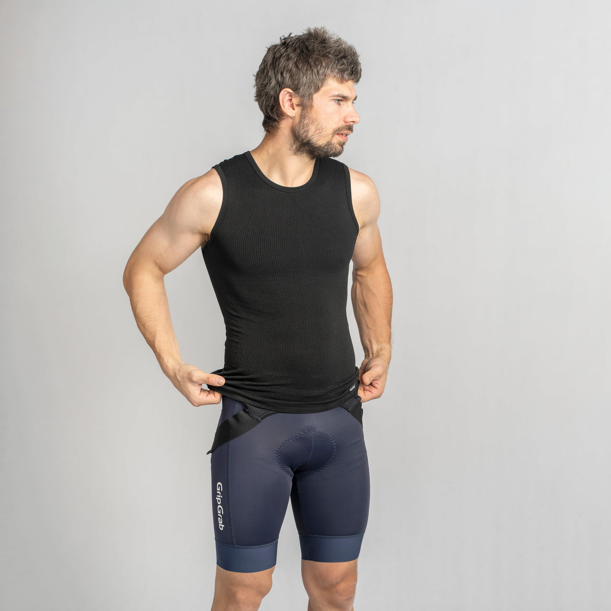 Ärmelloses Funktionsunterhemd GRIPGRAB PACR SPRING AUTUMN SEAMLESS Schwarz