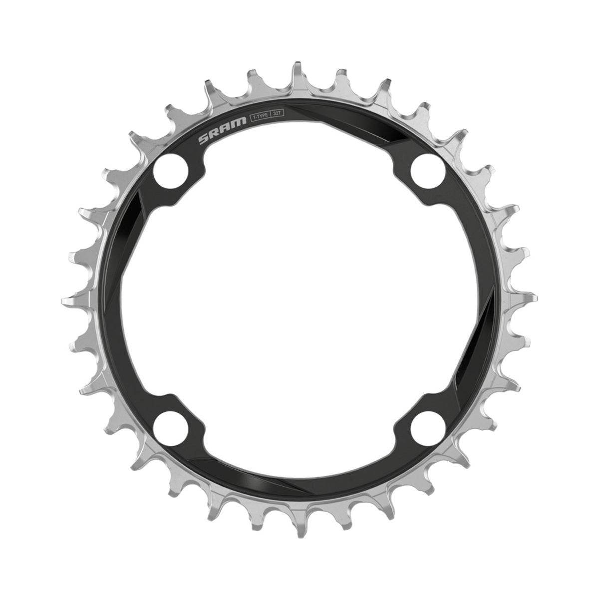 SRAM XX T-TYPE Kettenblatt, 12-fach, 104 BCD, für O-CHAIN — Kettenblatt auf weißem Hintergrund