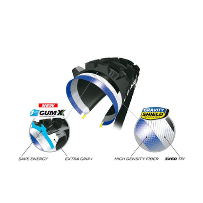 Reifen MICHELIN E-WILD FRONT 27.5x2.60 GUM-X Tubeless Ready Faltbar