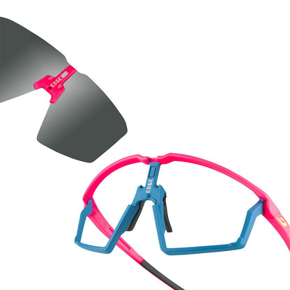 Brille JULBO EDGE Neonrosa/Blau Spectron 3 Smoke