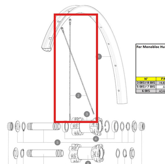 SET 12 SPEICHEN VORNE/HINTEN MAVIC CROSSONE/CROSSMAX/XA 27,5" 278MM