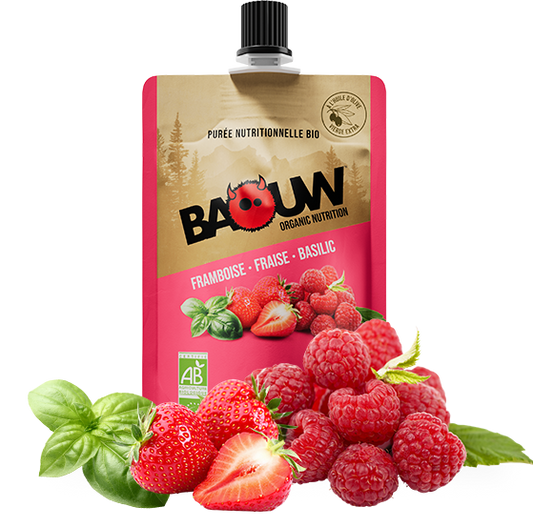 BAOUW Bio Rezept Fruchtpüree Himbeere/Erdbeere/Basilikum (90g)