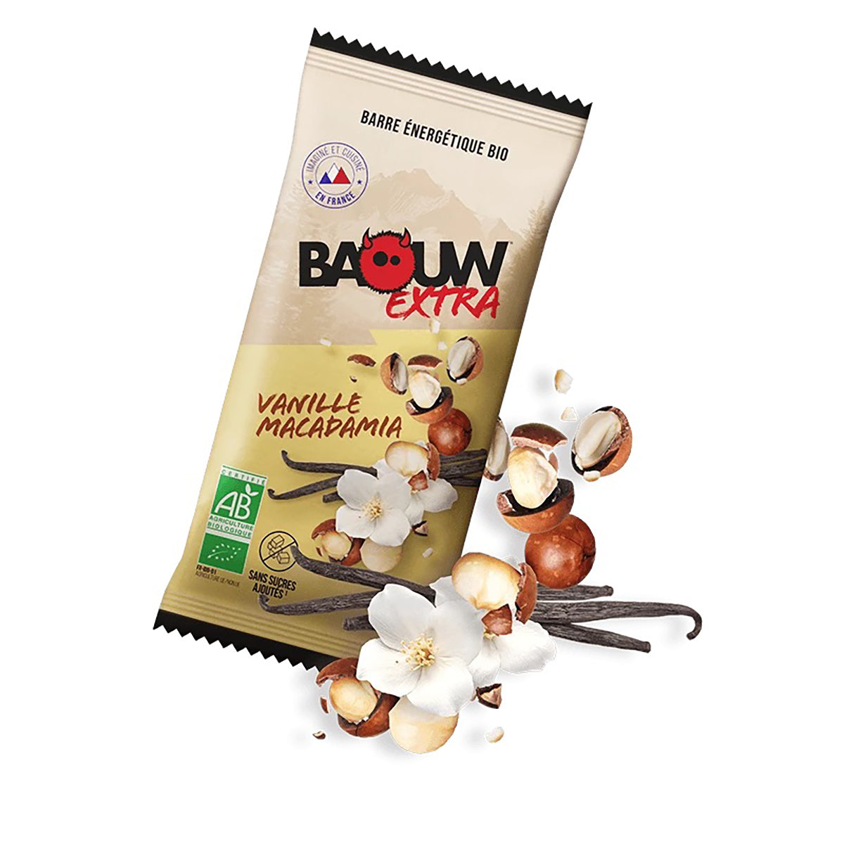 Energieriegel BAOUW BIO EXTRA Vanille-Macadamia (50g)