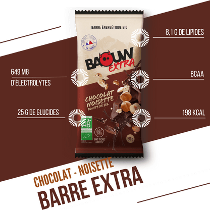 Energieriegel BAOUW BIO EXTRA Schokolade-Haselnuss (50g)