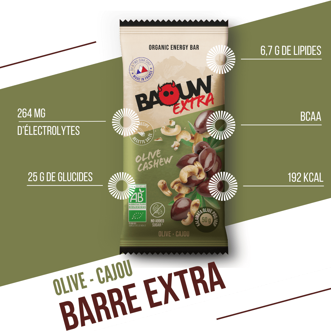 Energieriegel BAOUW BIO EXTRA gesalzen Olive-Cashew (50g)
