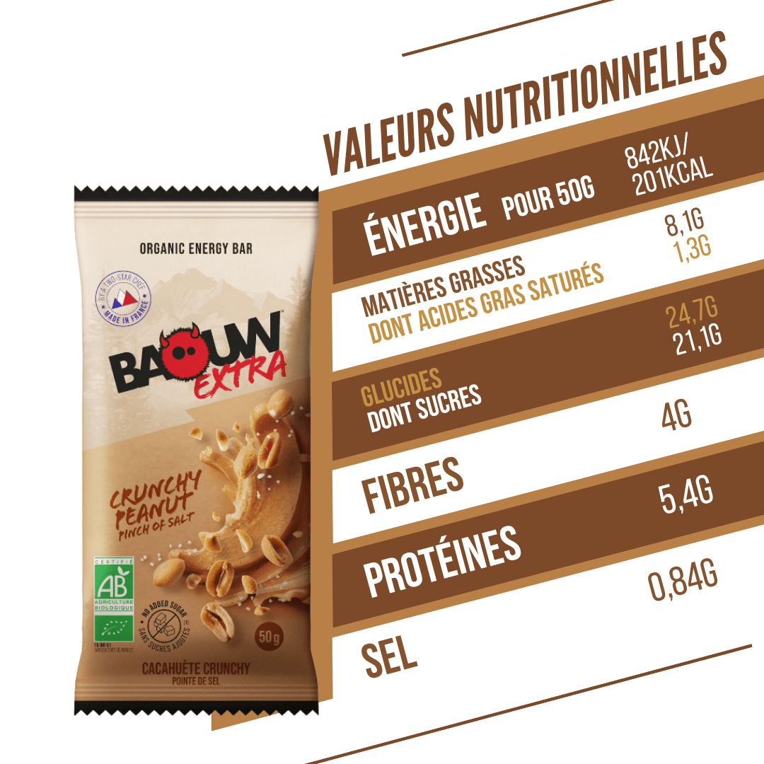 Energieriegel BAOUW BIO EXTRA Erdnuss Crunchy (50g)