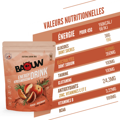 Energydrink BAOUW ISOTONIC (585g) Pfirsich Rosmarin