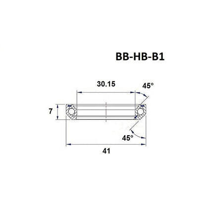 Steuersatz-Lager BLACK BEARING B11 1-1/8" 45/45° (30,15 x 41 x 7 mm)