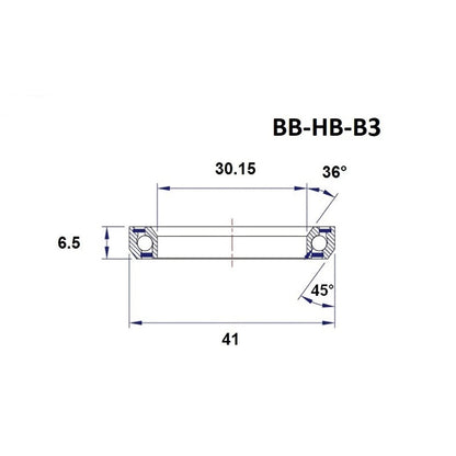 Steuersatzlager BLACK BEARING B3 1-1/8" 36/45° (30,15 x 41 x 6,5 mm)