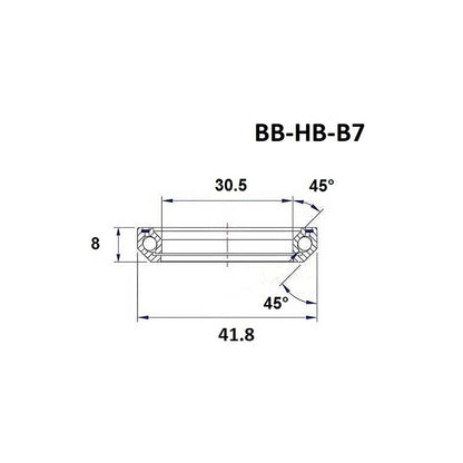 Steuerlager BLACK BEARING B7 1-1/8" 45/45° (30,5 x 41,8 x 8 mm)