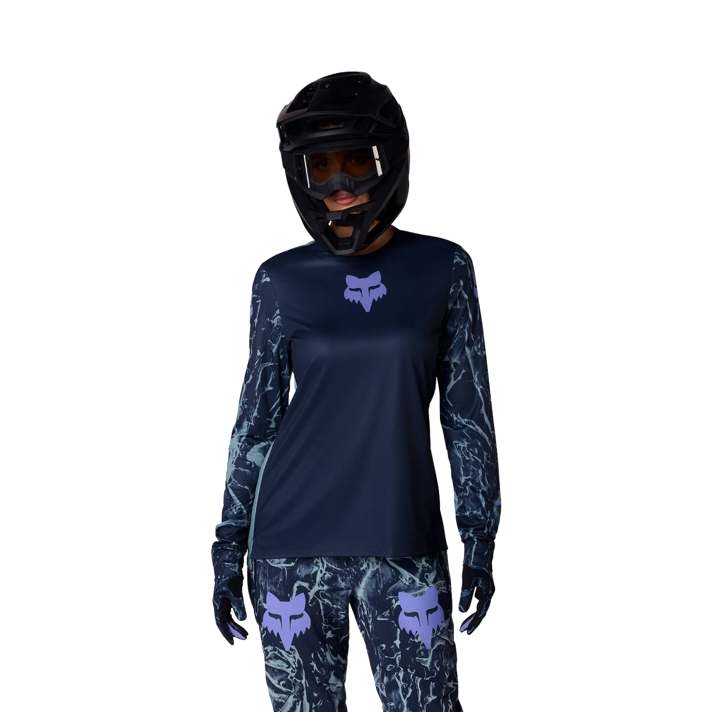 FOX RANGER IMAGE PRINT Damen Langarm Trikot Blau