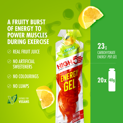 Energiegel HIGH5 ENERGY GEL (40g) Zitrone