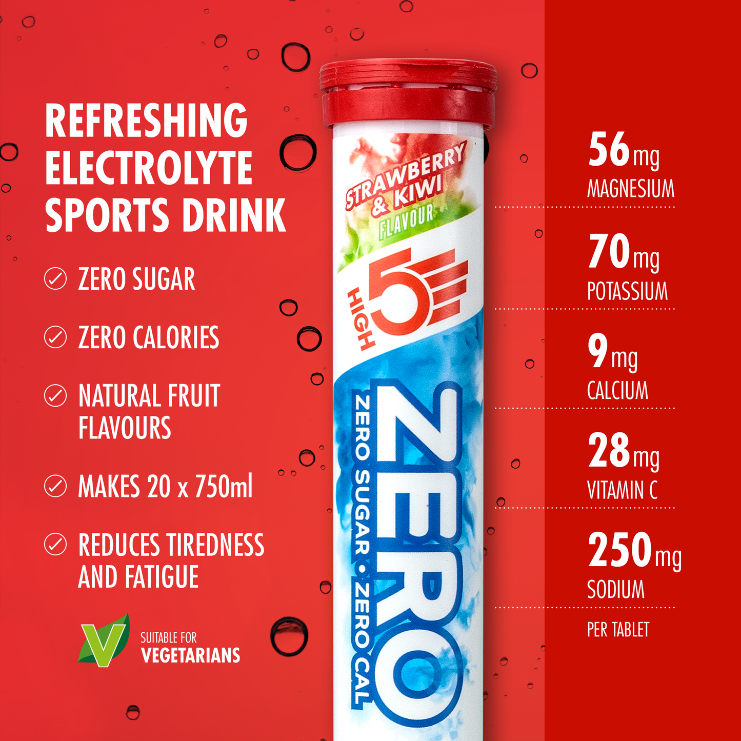 HIGH5 ZERO Elektrolyt-Hydratationstabletten (x20) Erdbeer-Kiwi