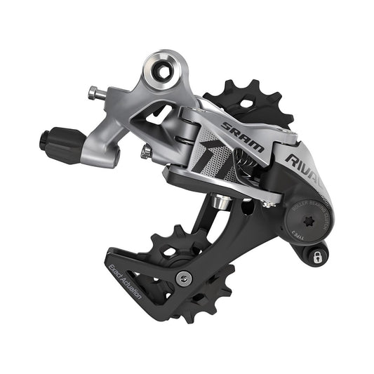 SRAM RIVAL 1 11-fach-Schaltwerk mit mittellangem Käfig – Produktansicht vor weißem Hintergrund