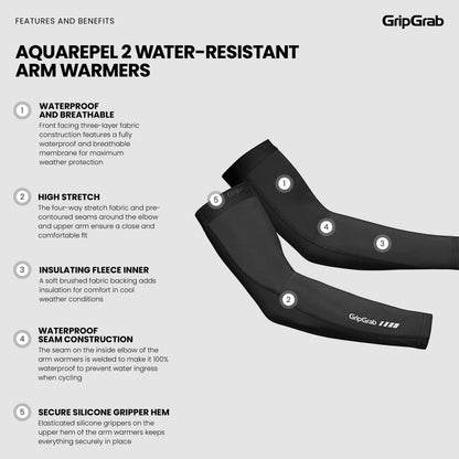 GRIPGRAB AQUAREPEL 2 WATER RESISTANT Armlinge Schwarz