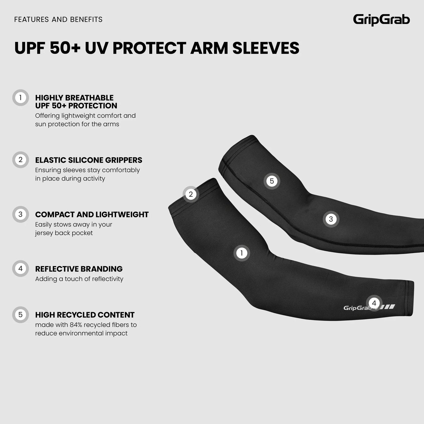 Armstulpen GRIPGRAB UPF 50+ UV PROTECT Weiß