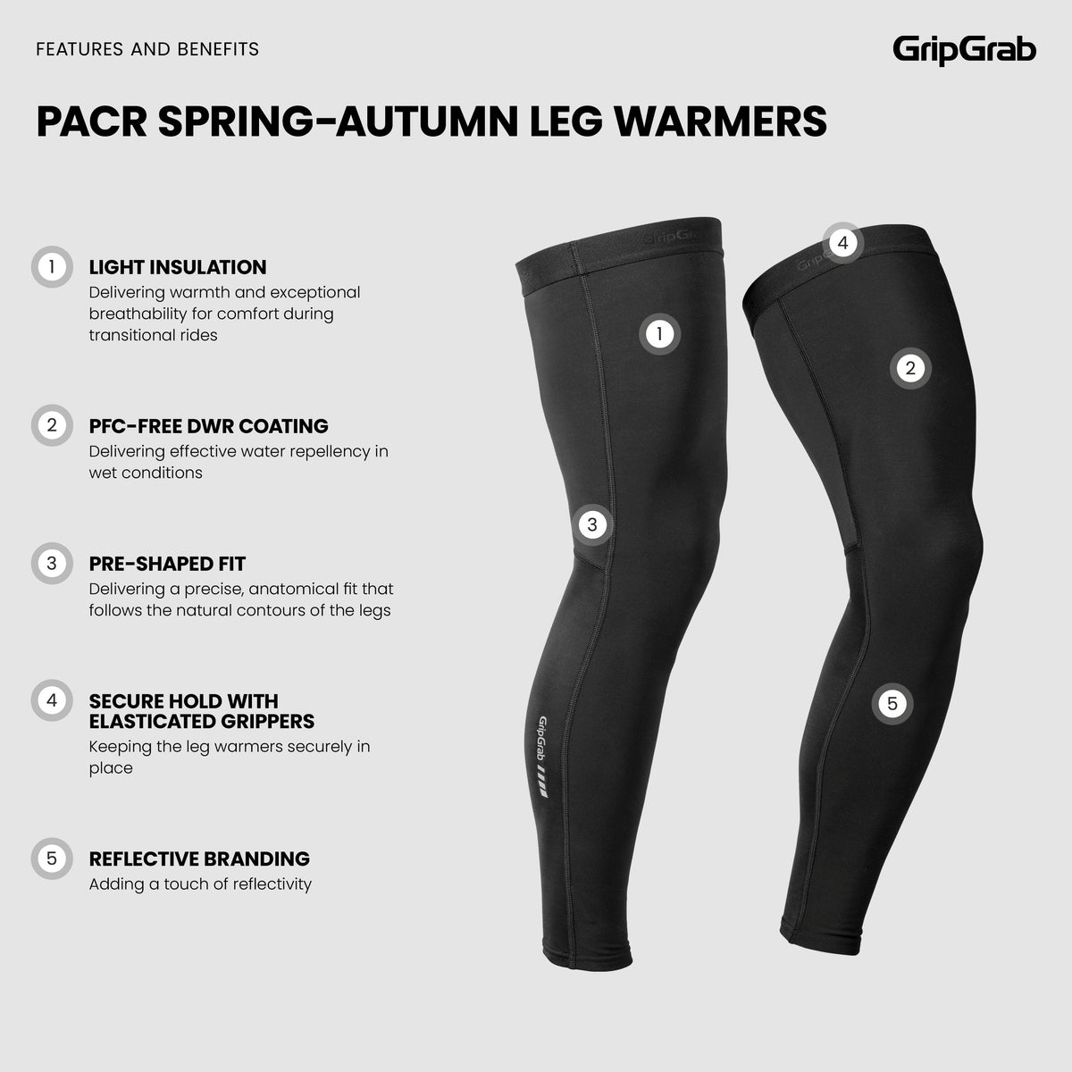 GRIPGRAB PACR Beinlinge für Frühjahr und Herbst – Schwarz