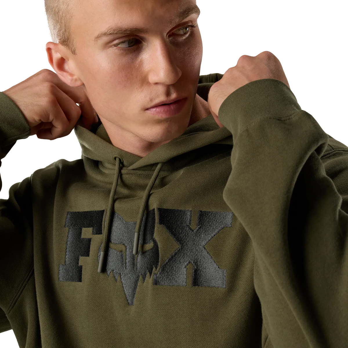 Sweatshirt mit Kapuze FOX F HEAD X FLEECE Grün
