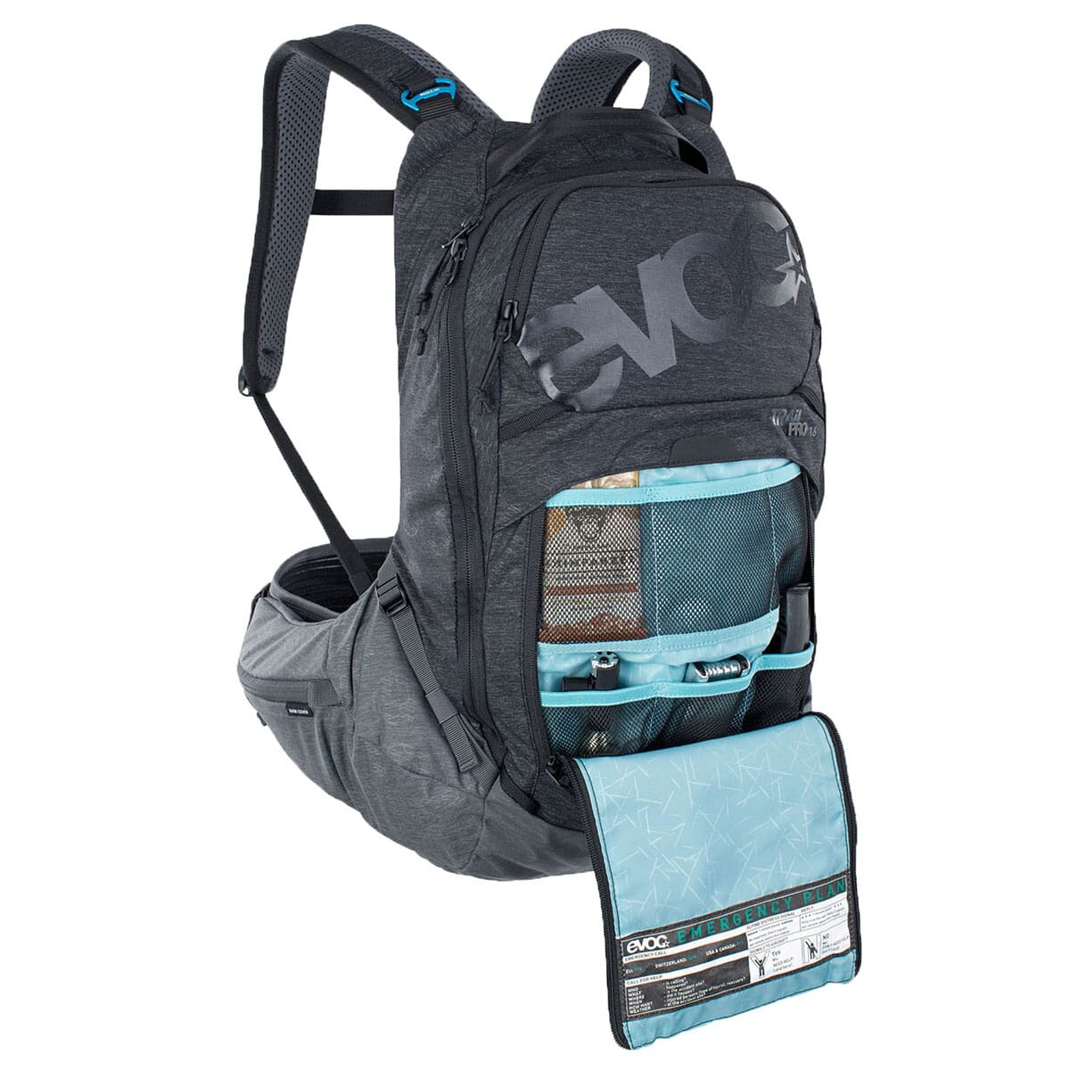 Sac à Dos avec Dorsale EVOC TRAIL PRO 16L Noir