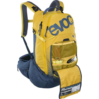 Rucksack mit Rückenprotektor EVOC TRAIL PRO 26L Gelb/Blau