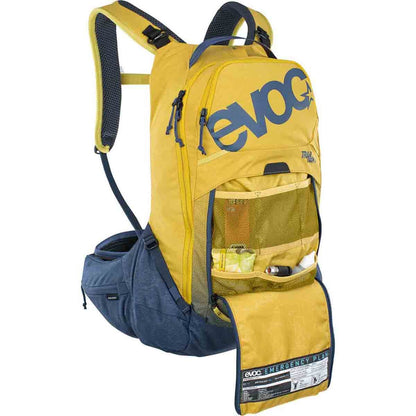 Rucksack mit Rückenprotektor EVOC TRAIL PRO 16L Gelb/Blau
