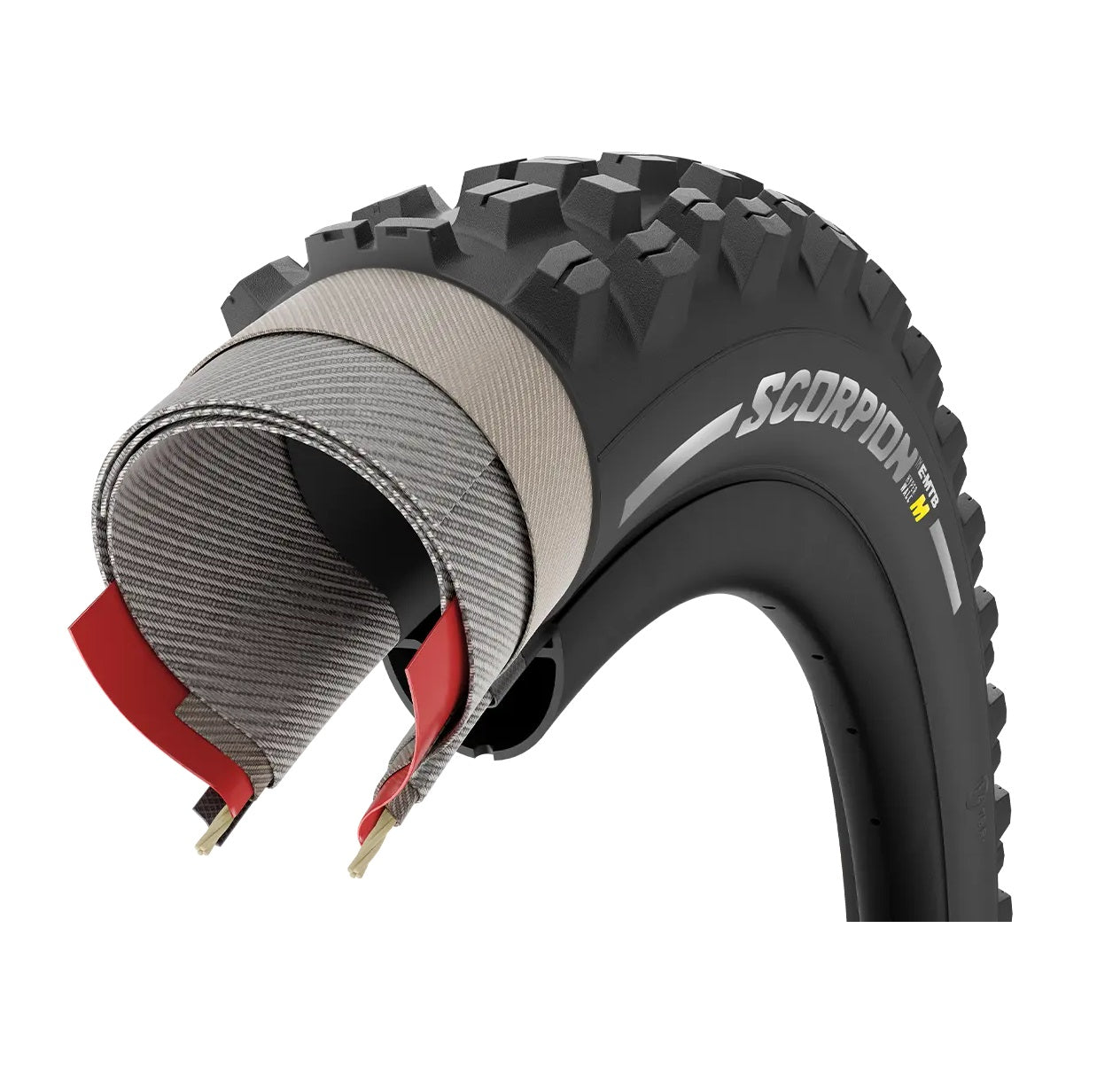 PIRELLI SCORPION E-MTB M 29x2.6 Tubeless Ready Reifen Weich Schwarz/Rot 4355700