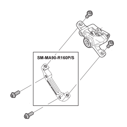 Bremsadapter Vorne PM / IS SHIMANO SM-MA90-F160P/S Scheibe 160 mm (+0 mm)
