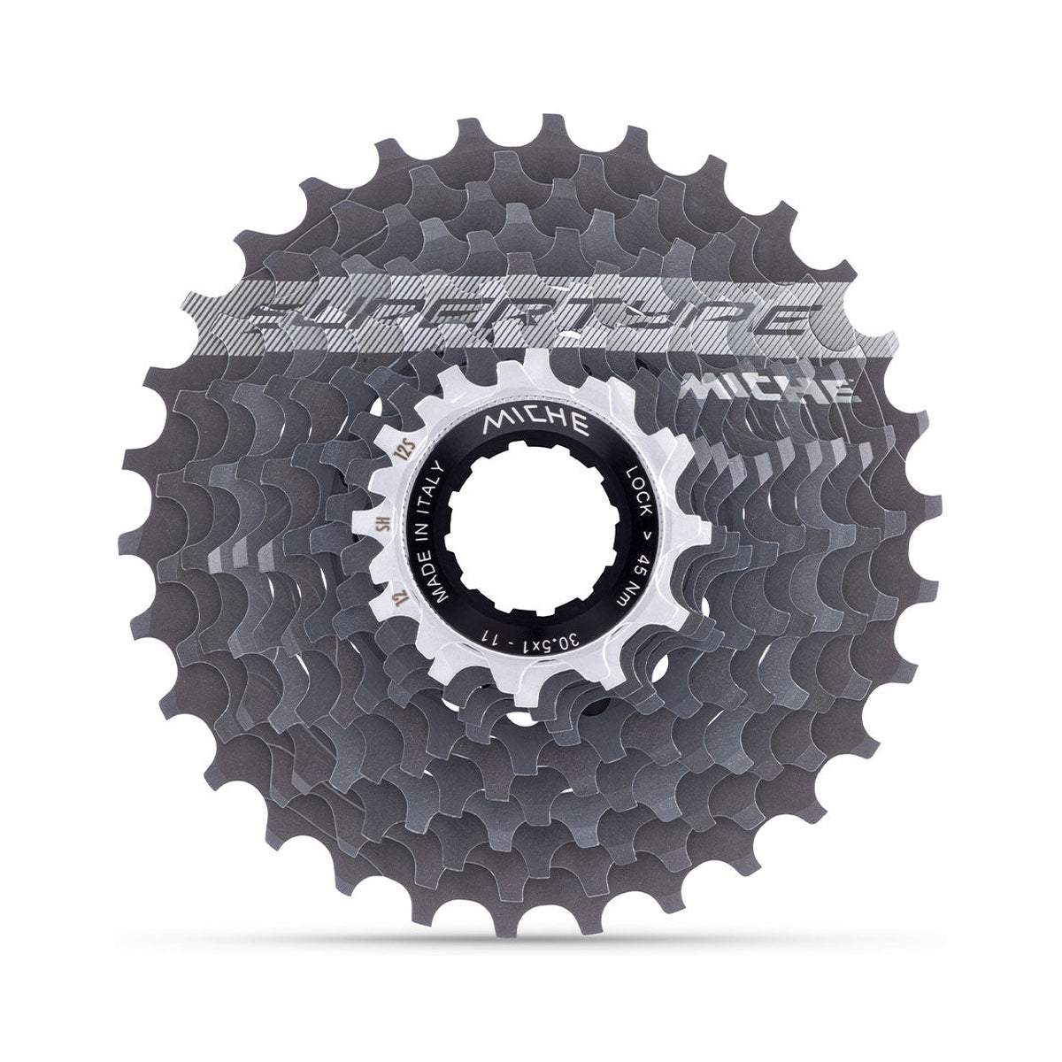 12-fach-Kassette MICHE SUPERTYPE Shimano – Hauptfoto auf weißem Hintergrund