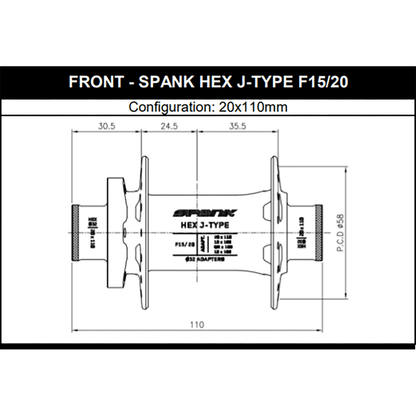 Vorderradnabe SPANK HEX 15/20 mm