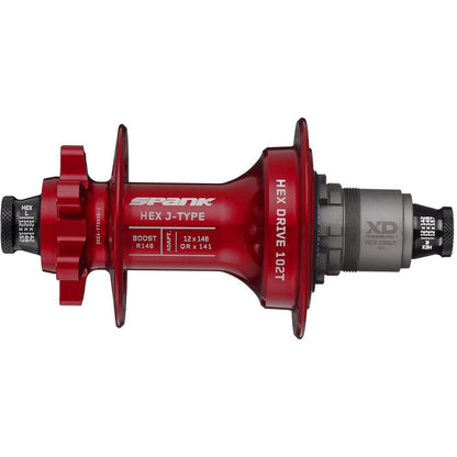 Hinterradnabe SPANK HEX DRIVE 102T 12x148 mm Boost E-Plus Rot
