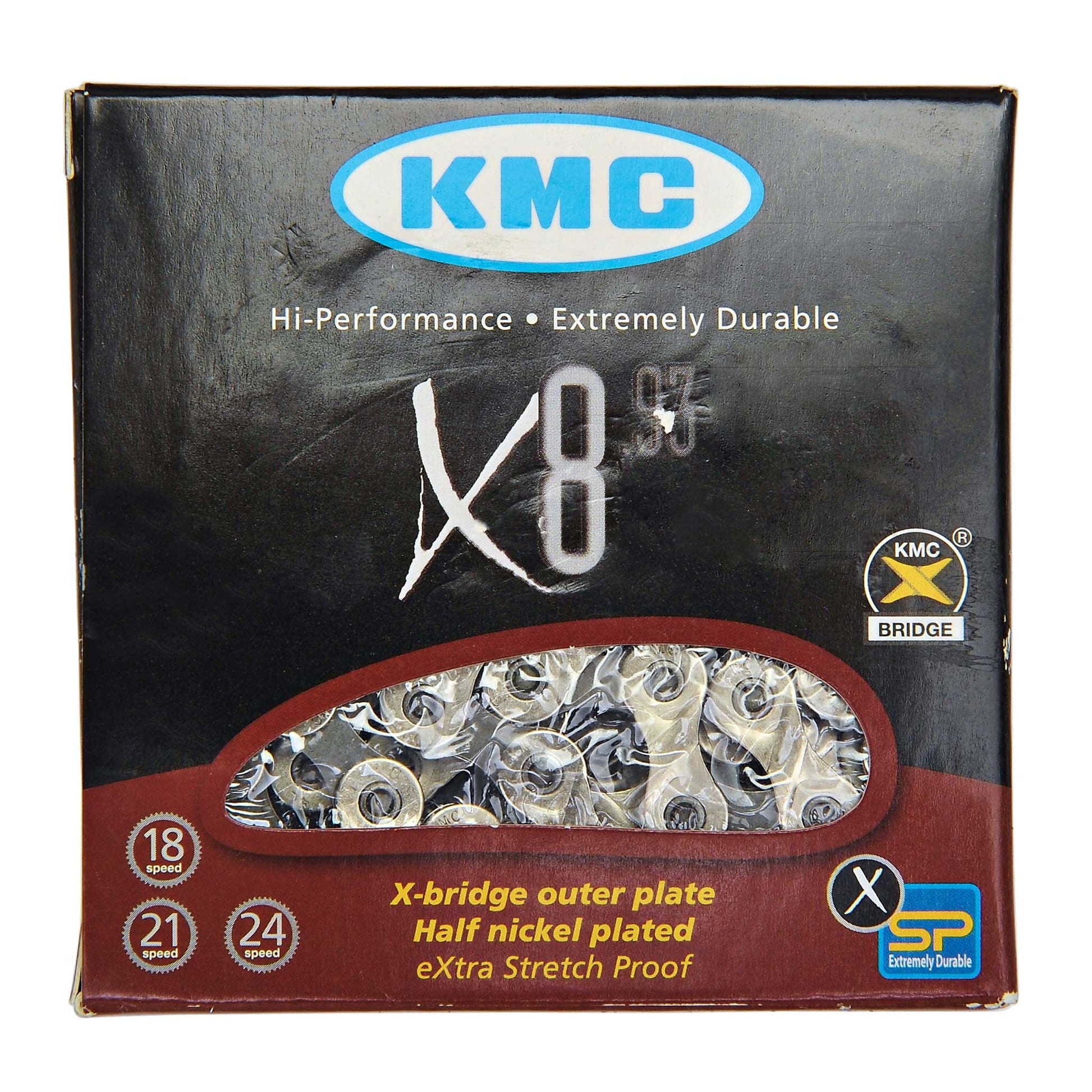 Chaîne 6/7/8V KMC X8 Argent/Gris