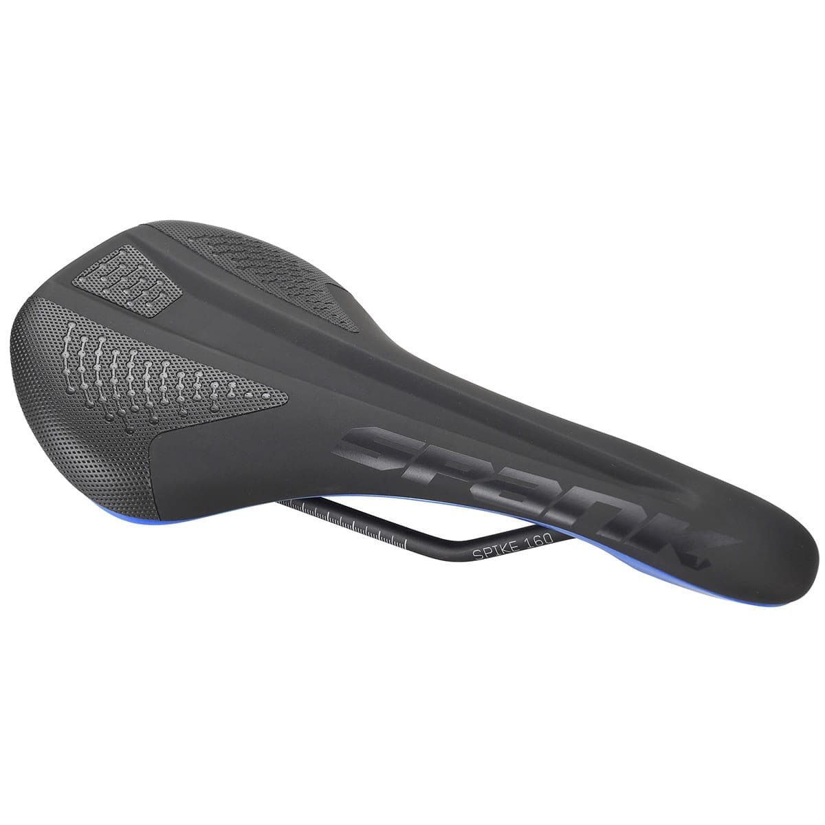 Selle SPANK SPIKE 160 Cuir Rails Chromo Noir/Bleu