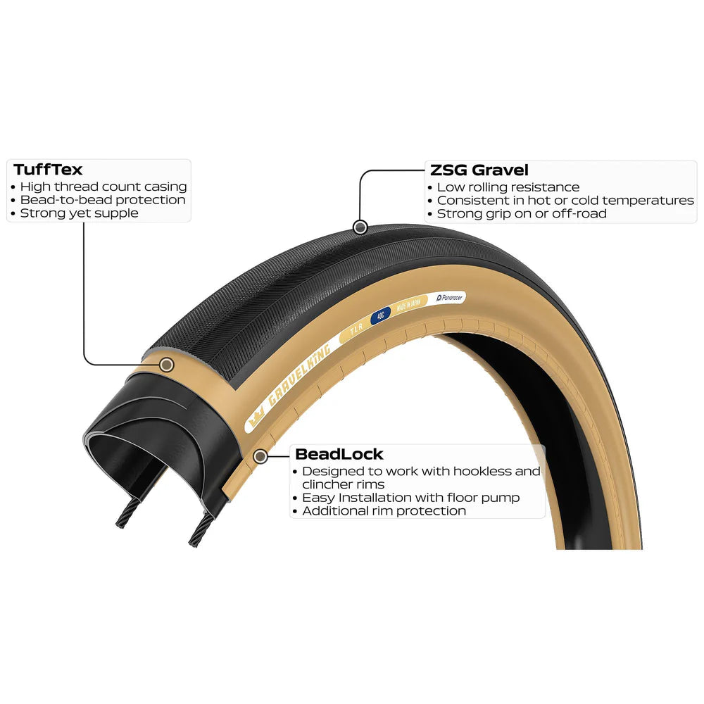 Reifen PANARACER GRAVELKING SLICK TLR 700x30c Tubeless Ready Beige